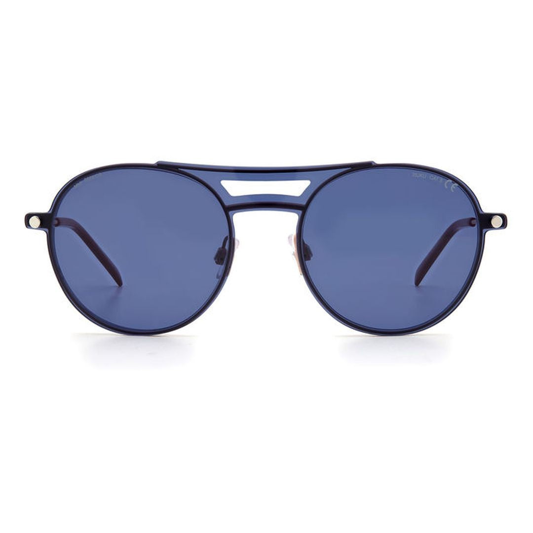 M Missoni Mmi 0056/Cs Round Blue Tinted Sunglasses With Steel Frame