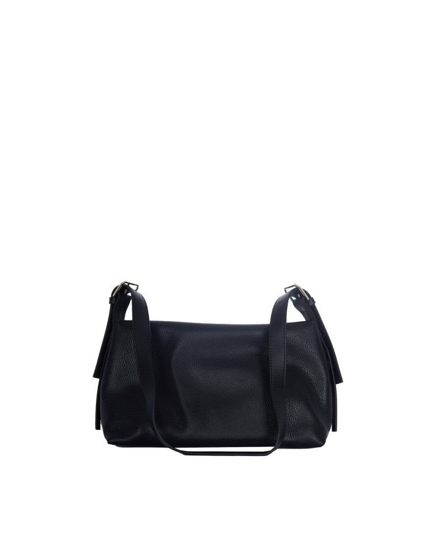 Patrizia Pepe Medium Textured Shoulder Bag With Logo Detailing