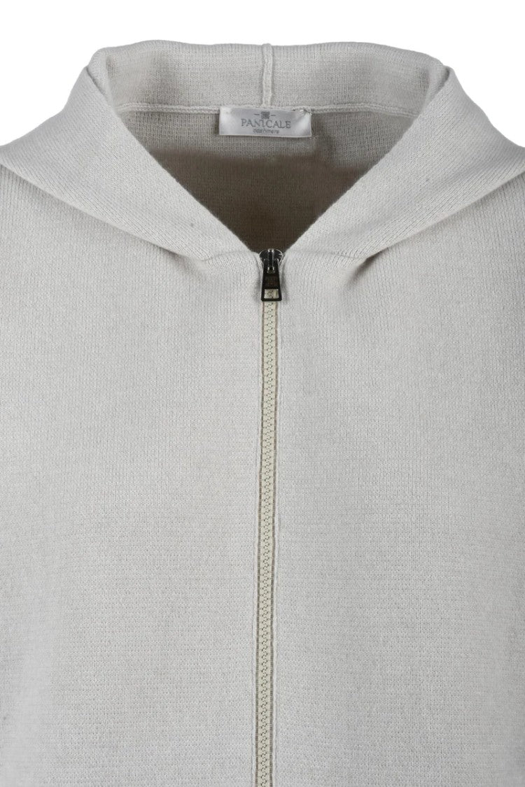 Panicale Wool Silk Cashmere Zip Cardigan - Beige