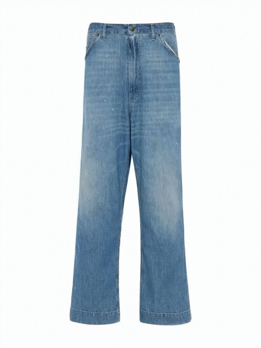 Maison Margiela Relaxed Wide-Leg Cotton Denim Pants