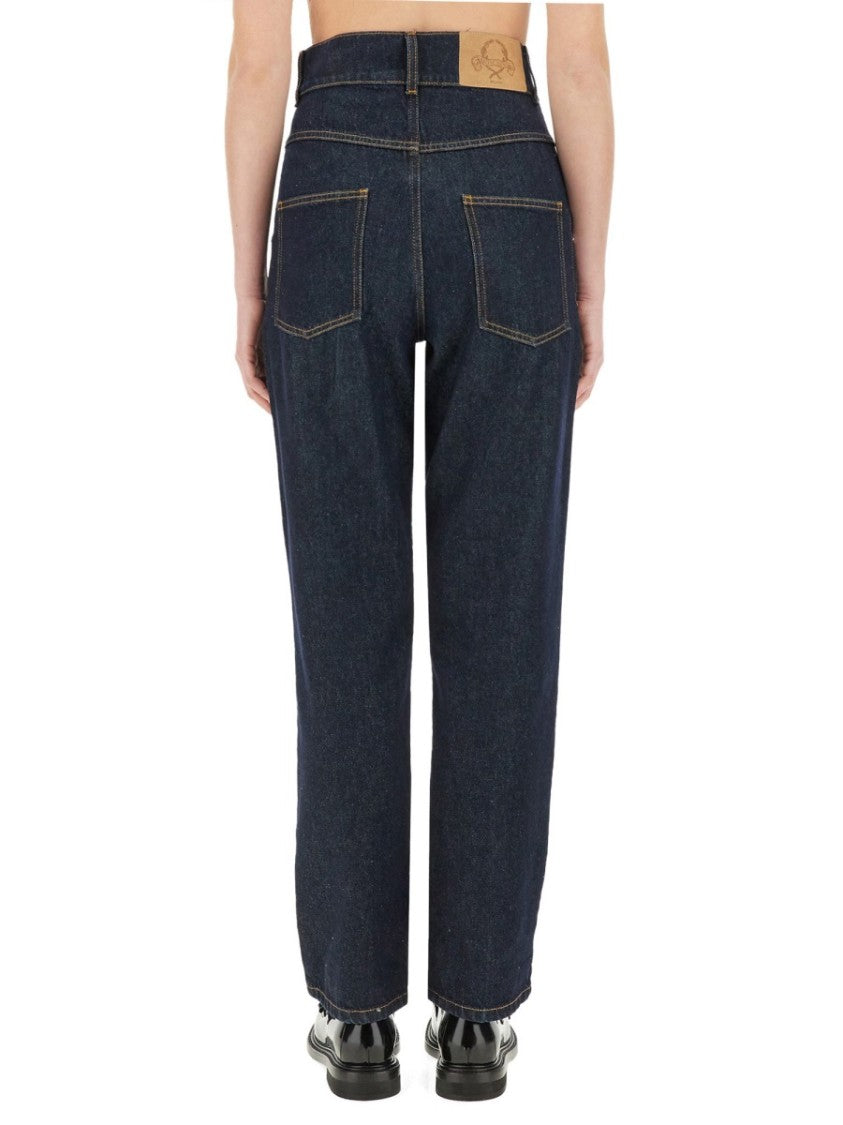 Moschino "Laurel Crown Patch" Denim Pants