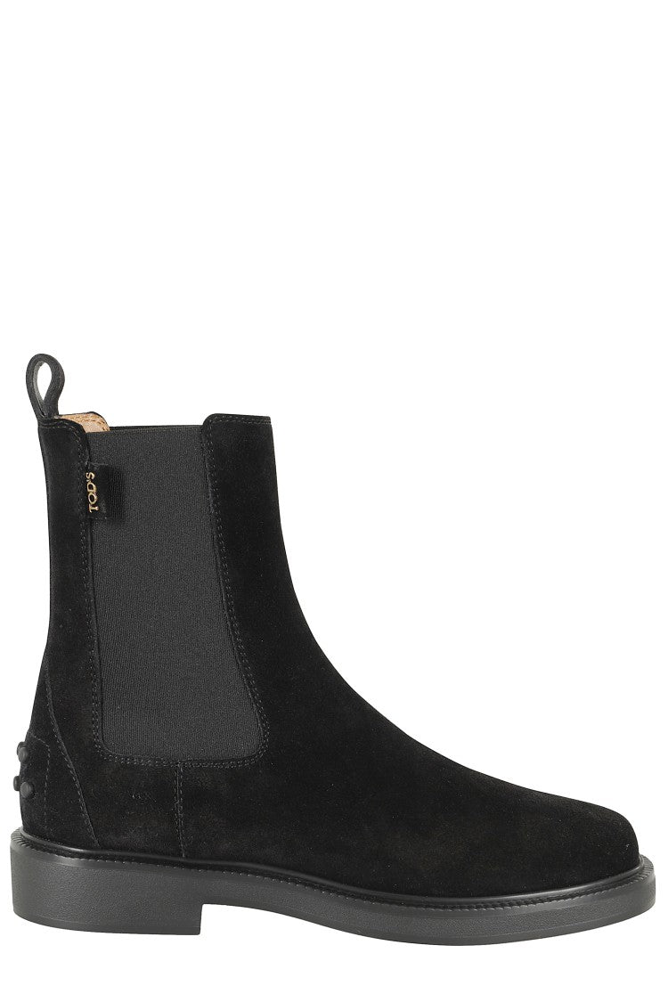 Tod's Suede Ankle Boots With Round Toe