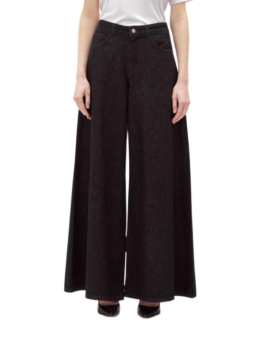 Blugirl Wide-Leg Denim Jeans With High Waist And Dramatic Flare