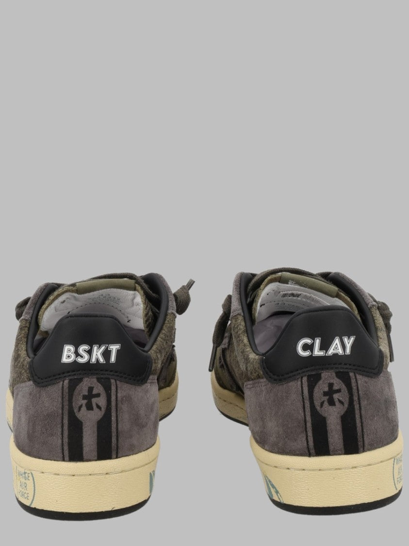 Premiata Brown Textured Vintage Sole Sneakers
