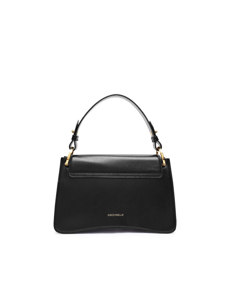 Coccinelle Structured Small Handbag With Geometric Lines And Accordion Design