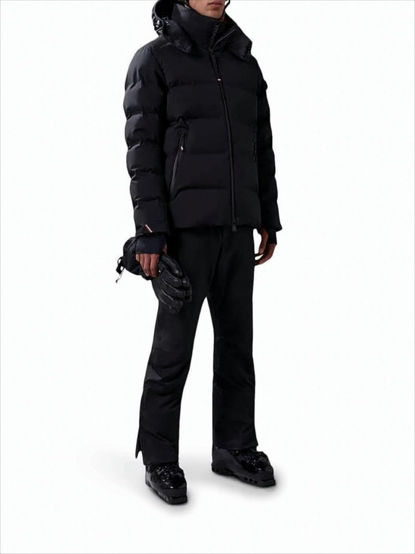 Moncler Matte Black Down Jacket With Detachable Hood