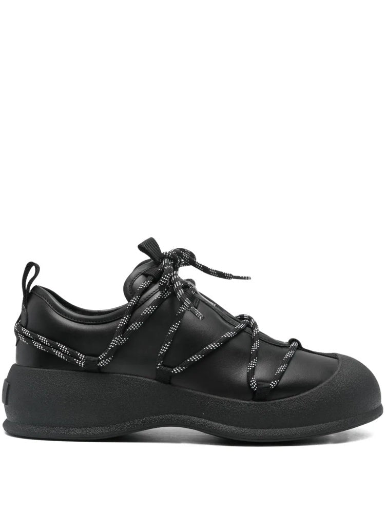 Bally Black Patterned Laces Suede Ankle Boots