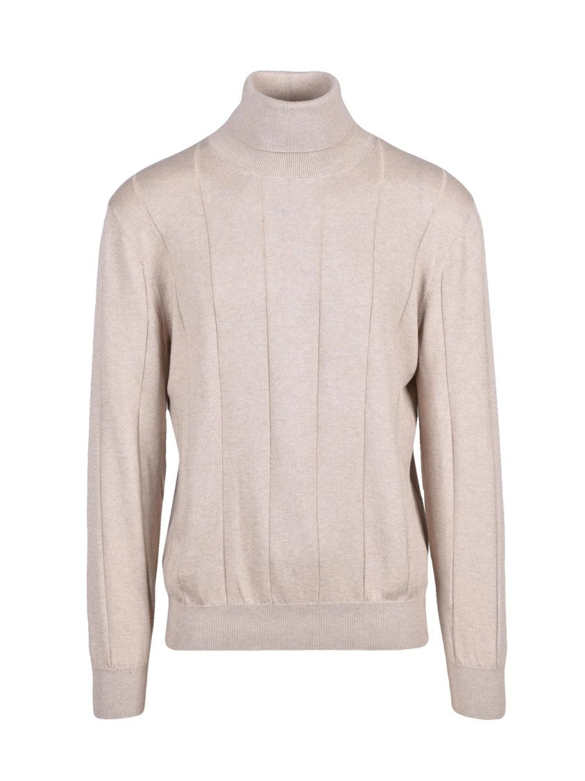 Eleventy Fine Cotton-Cashmere Blend Turtleneck Sweater