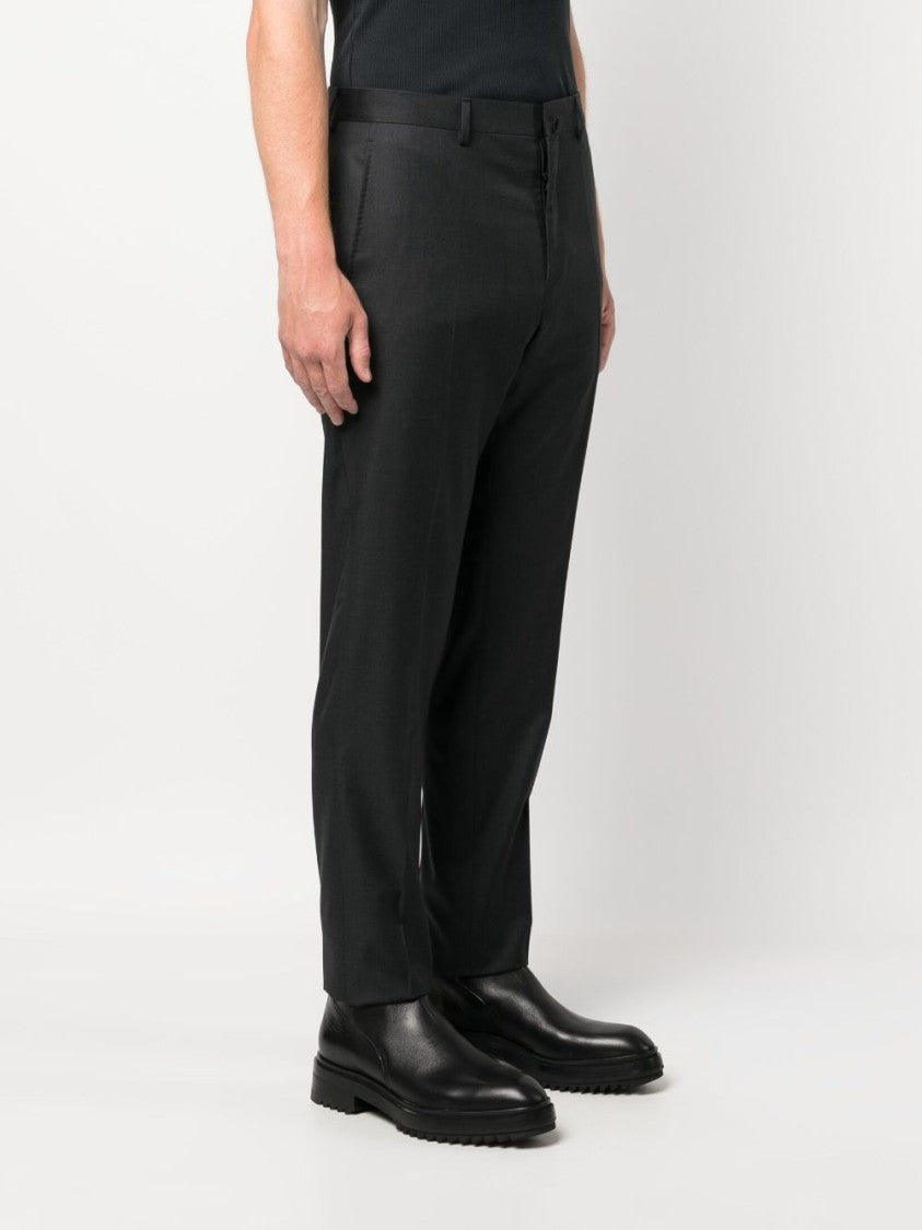 Lanvin Slim-Cut Virgin Wool Trousers In Anthracite Grey