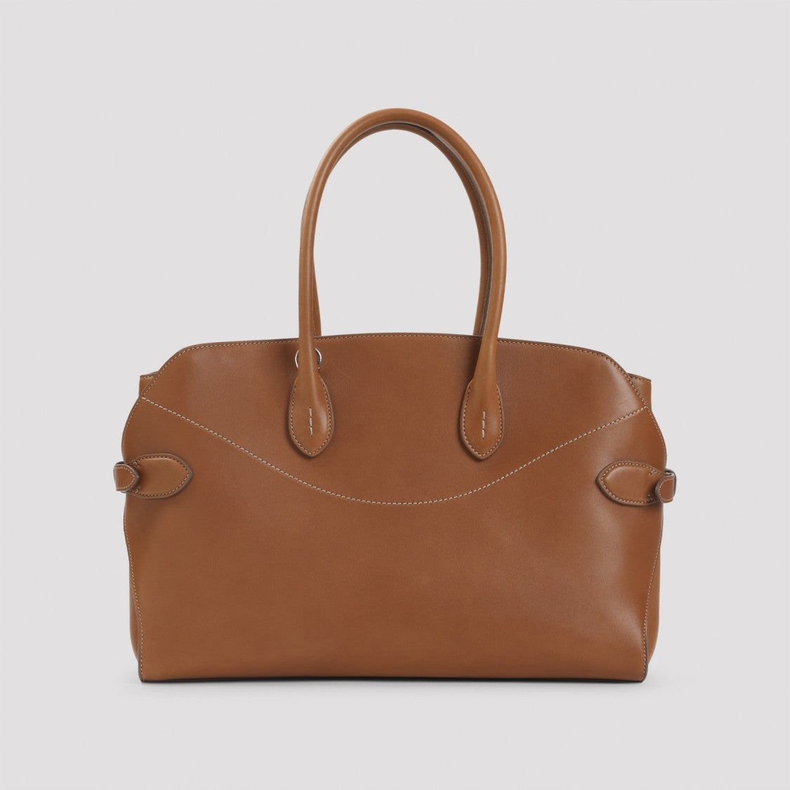 Polo Ralph Lauren Structured Brown Leather Shopper Bag