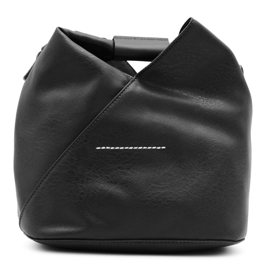 Mm6 By Maison Margiela Black Leather Japanese Crossbody Satchel