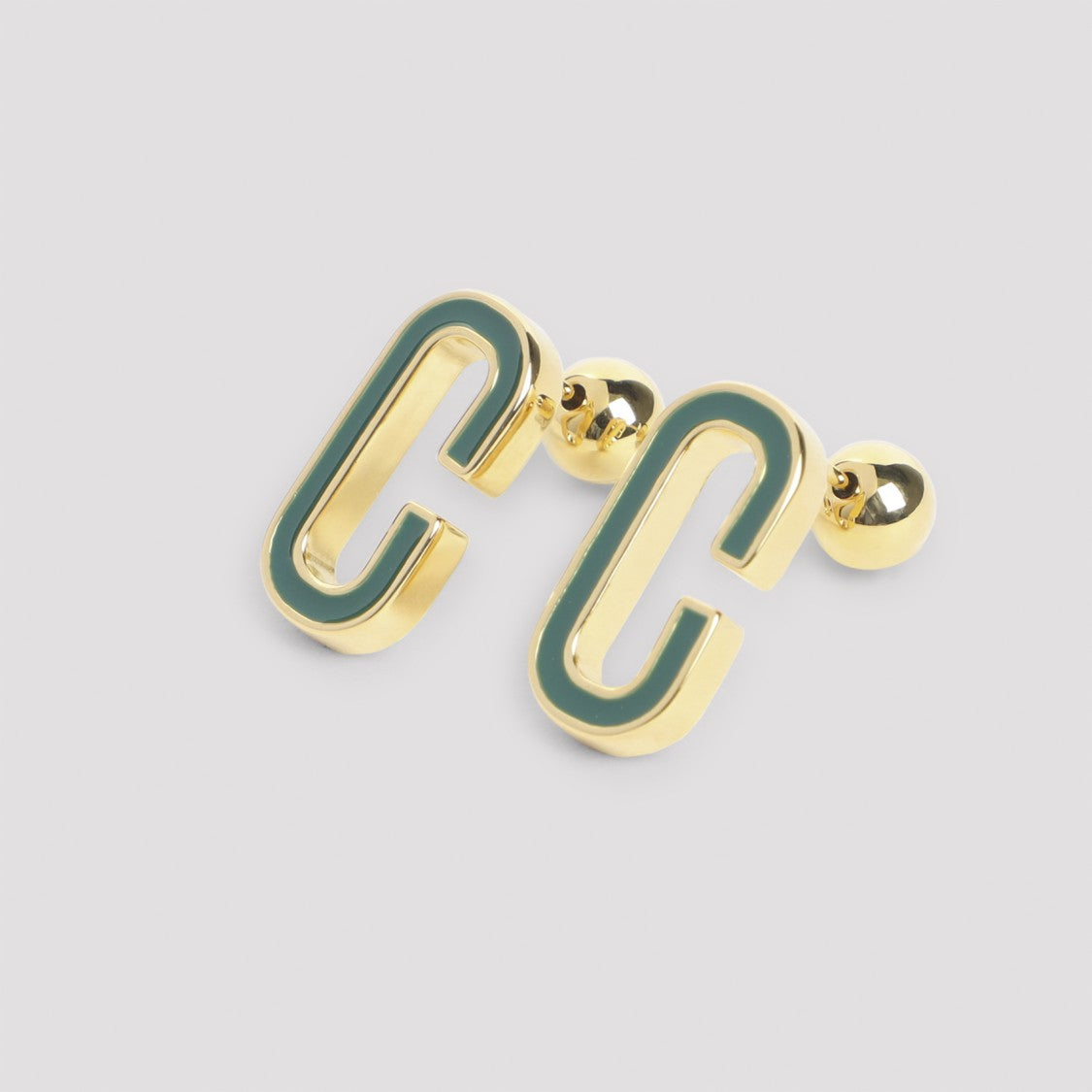 Casablanca Enamel C Link Stud Earrings