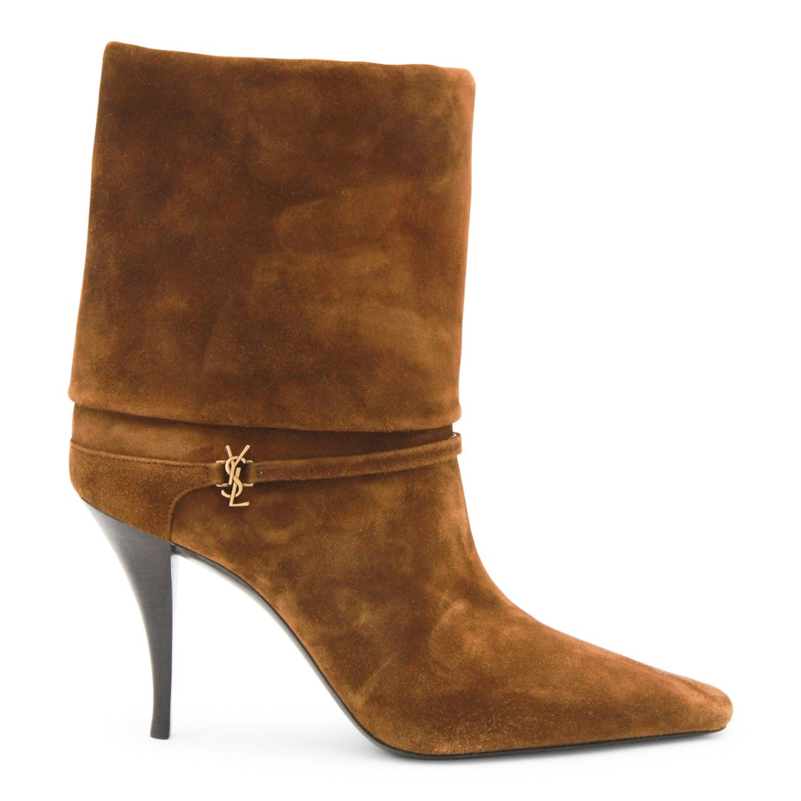 Saint Laurent Brown Vicky 90 Suede Boots