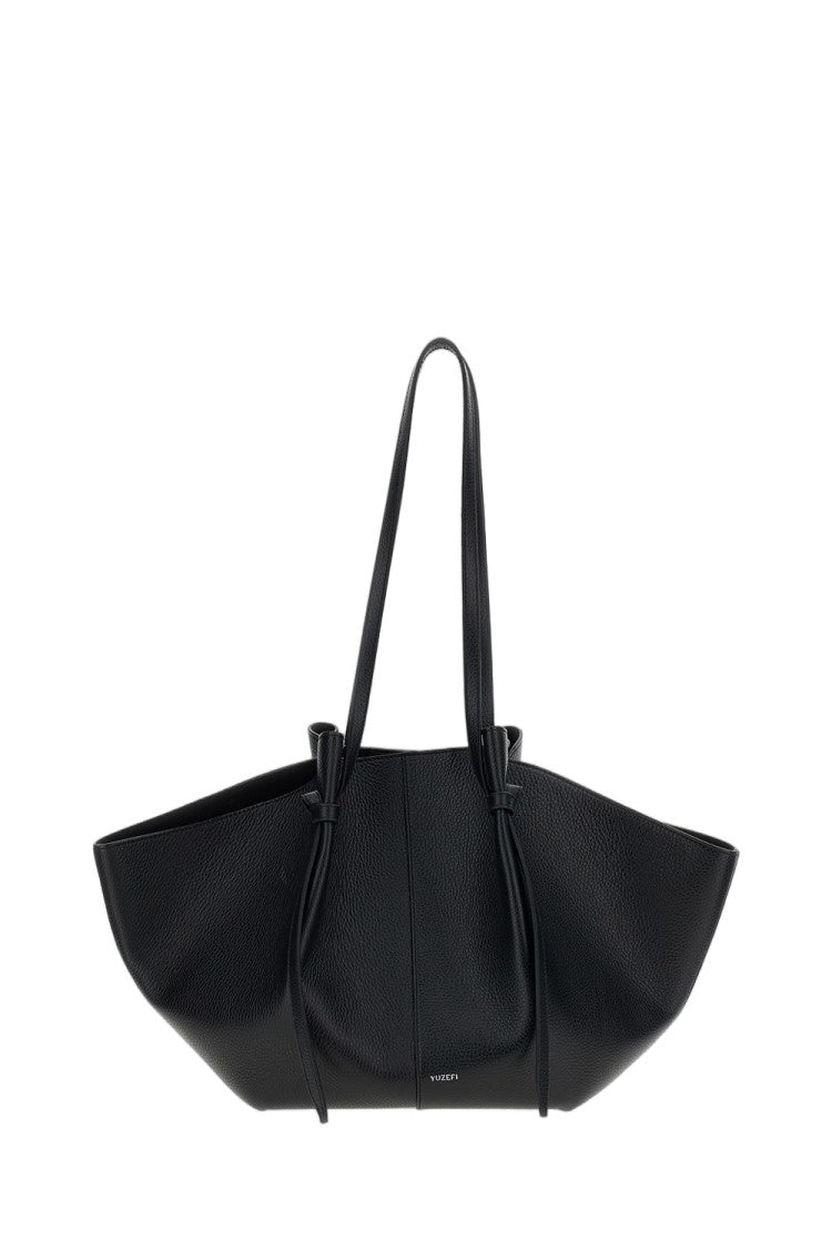 Yuzefi Black Large Mochi Suede Tote Bag