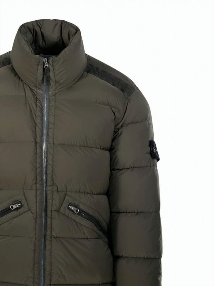 Stone Island Quilted High-Collar Padded Jacket With Zippered Pockets
