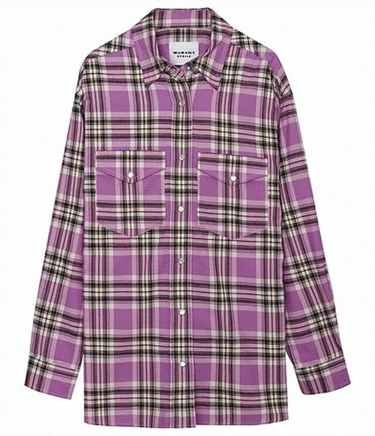 Isabel Marant Plaid Long-Sleeved Shirt With Classic Collar