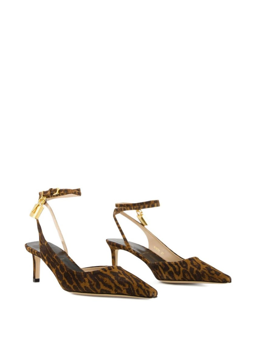 Tom Ford Pointed Toe Slingback Pumps In Ocelot-Printed Suede