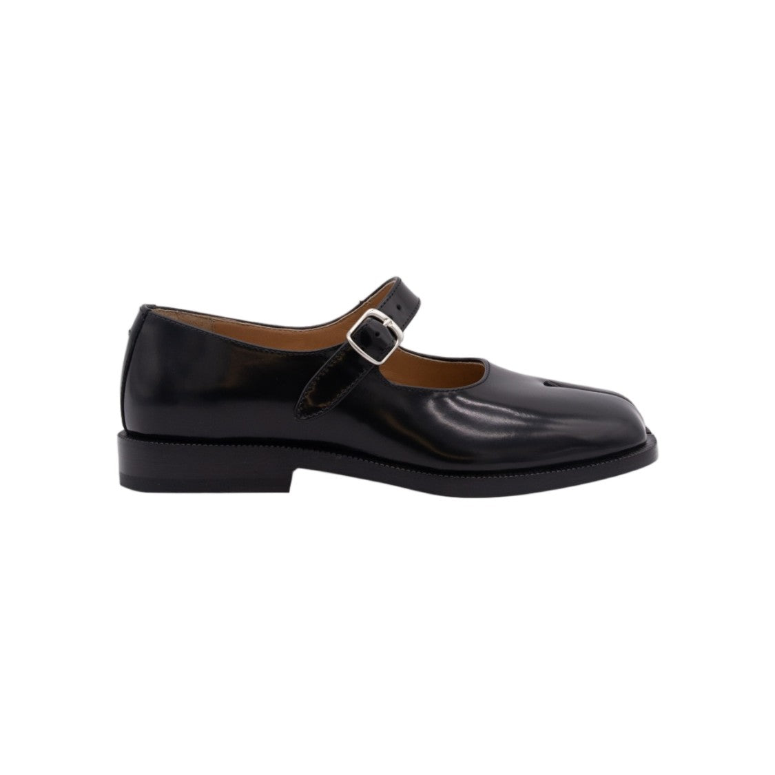 Maison Margiela Glossy Black Split-Toe Mary Jane Flats