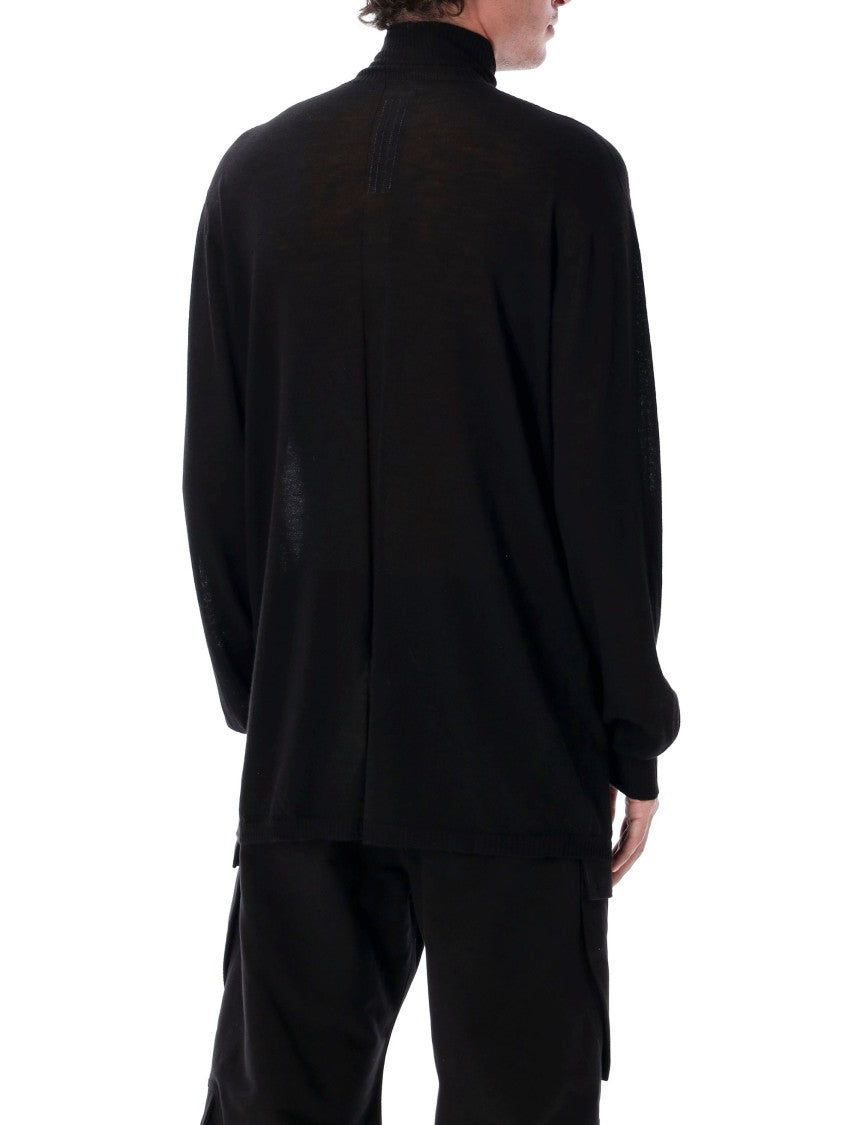 Rick Owens Relaxed-Fit Black Wool Turtleneck Sweater