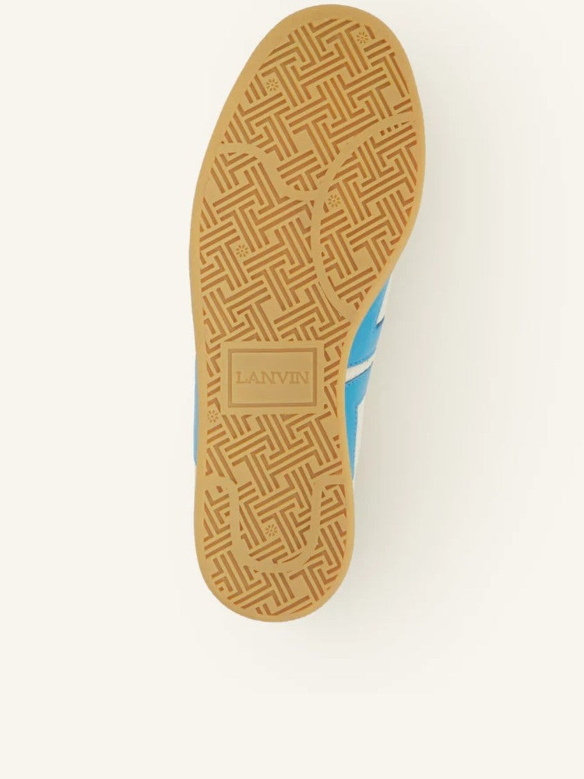Lanvin Quilted Nylon Sneakers With Suede Overlays And Logo Stripe