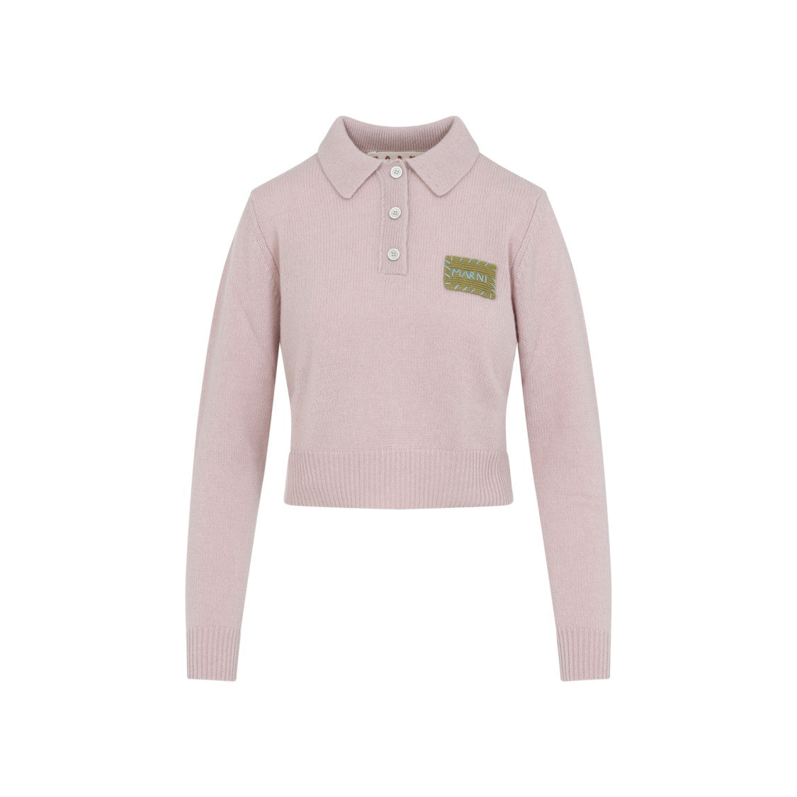Marni Pink Gummy Cashmere Polo Neck Sweater
