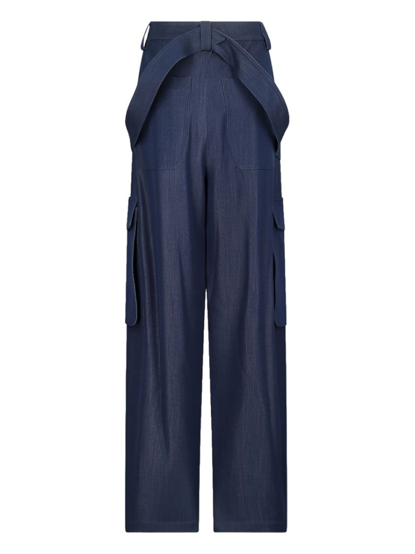 Darkpark Navy Blue Ruth High-Waisted Cargo Pants