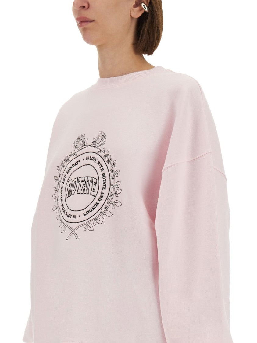 Rotate Birger Christensen Oversized Organic Cotton Sweatshirt With Logo