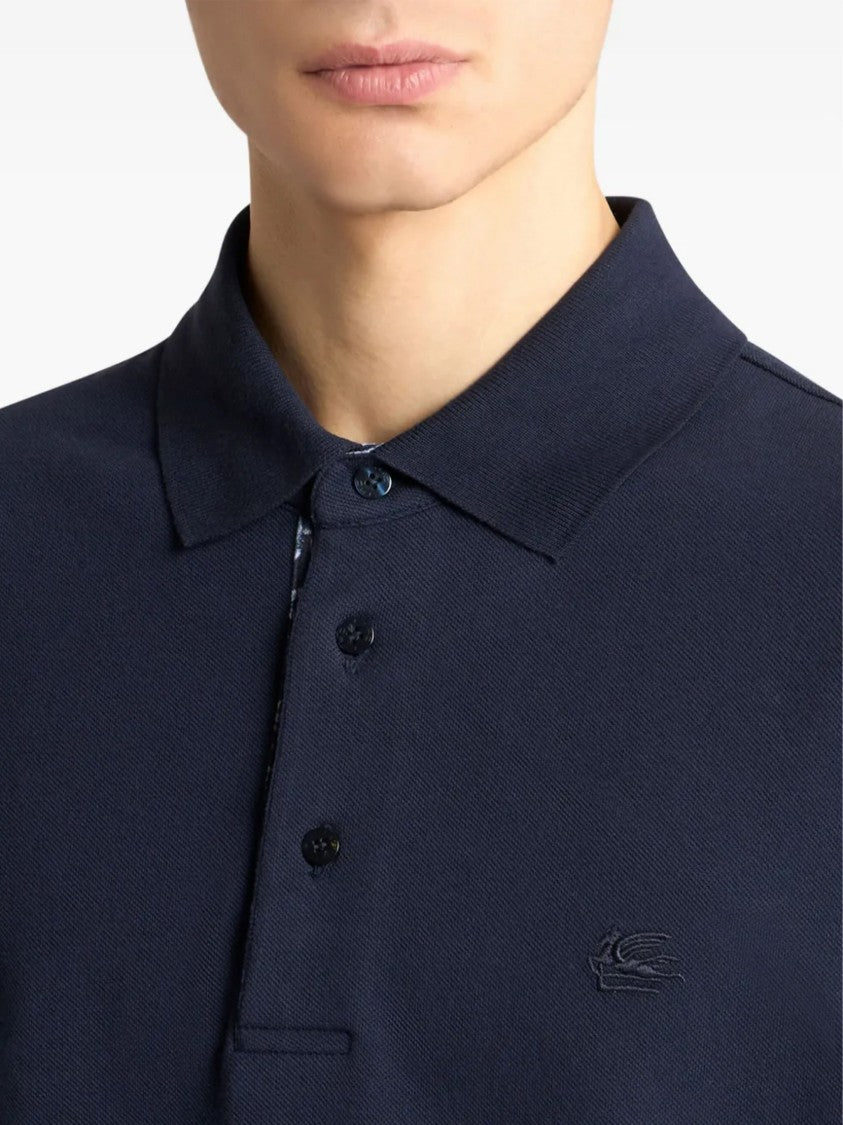 Etro Roma Short-Sleeve Minimalist Logo Polo Shirt