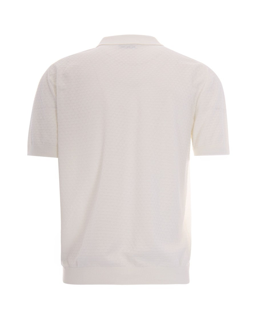 Paolo Pecora White Knit Polo Shirt