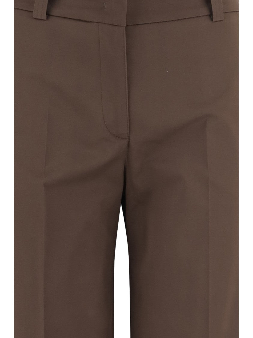 Ql2 Tailored Wide-Leg Stretch Cotton Pants