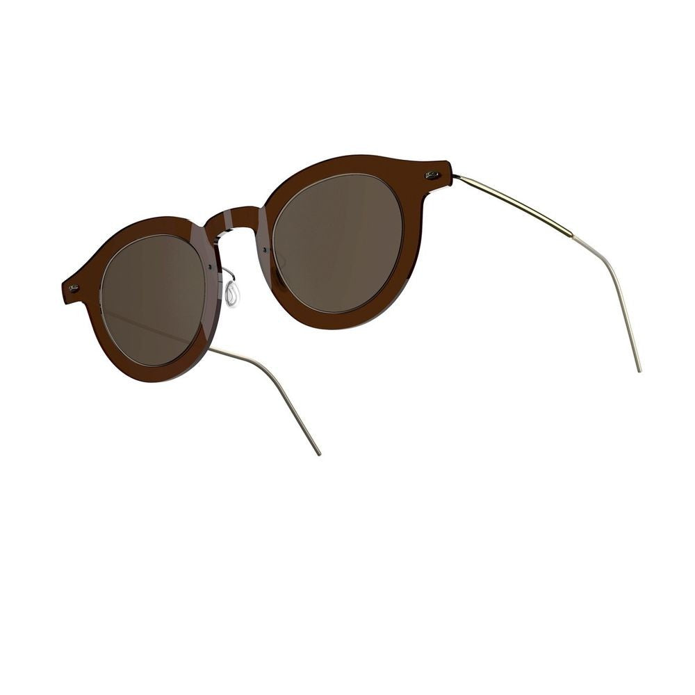 Lindberg Sun Titanium 8342 C10/Pgt/Sl111/Brown Round Sunglasses
