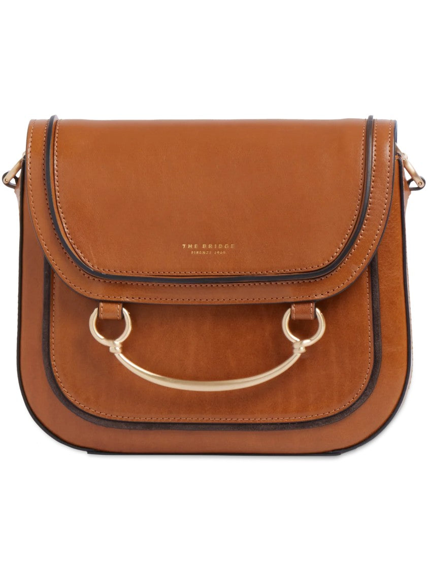 The Bridge Brown Crossbody Structured Leather Satchel