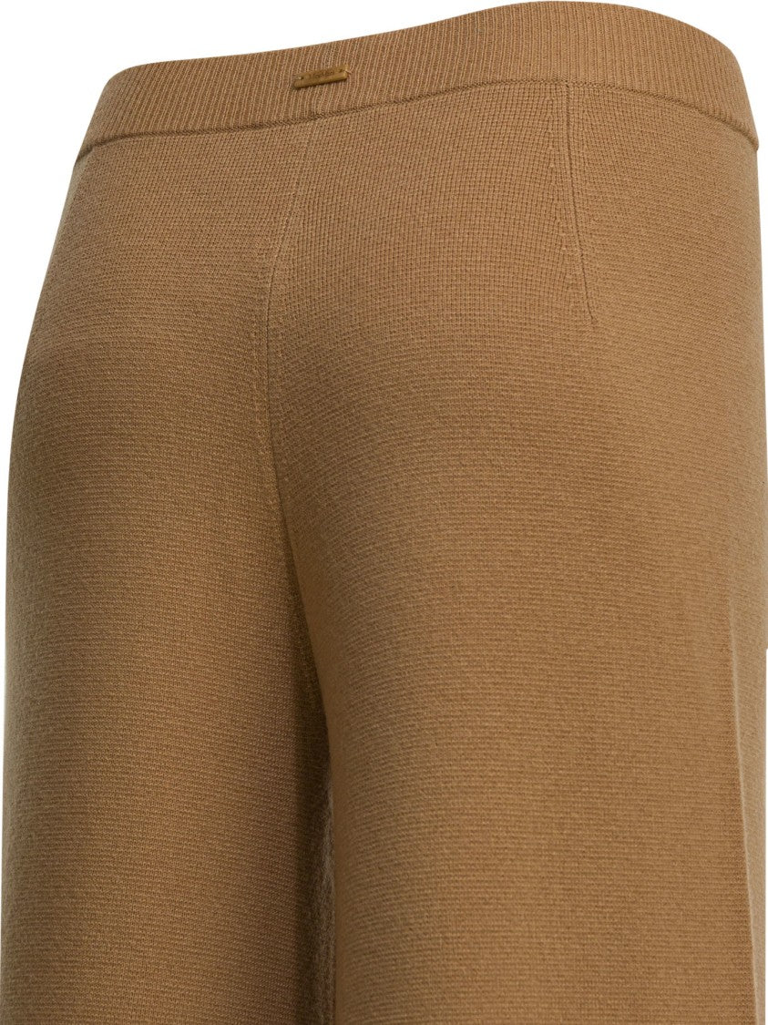 Max Mara Cropped Wide-Leg Trousers With Ribbed Waistband