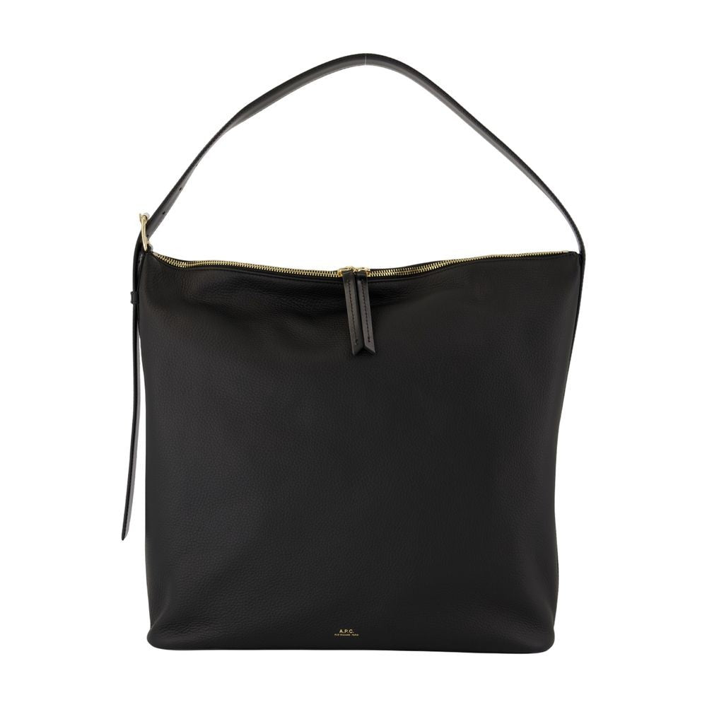 A.P.C. Vera Maxi Shoulder Bag - Leather - Black