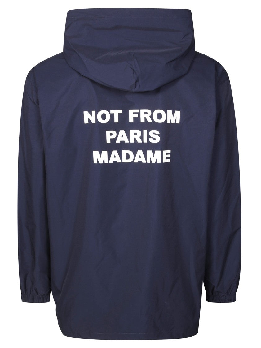 Drôle De Monsieur Hooded Zip-Up Jacket With Minimalist Design