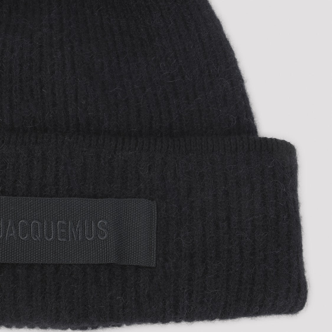 Jacquemus Le Bonnet Gros Grain Black Alpaca Wool Hat