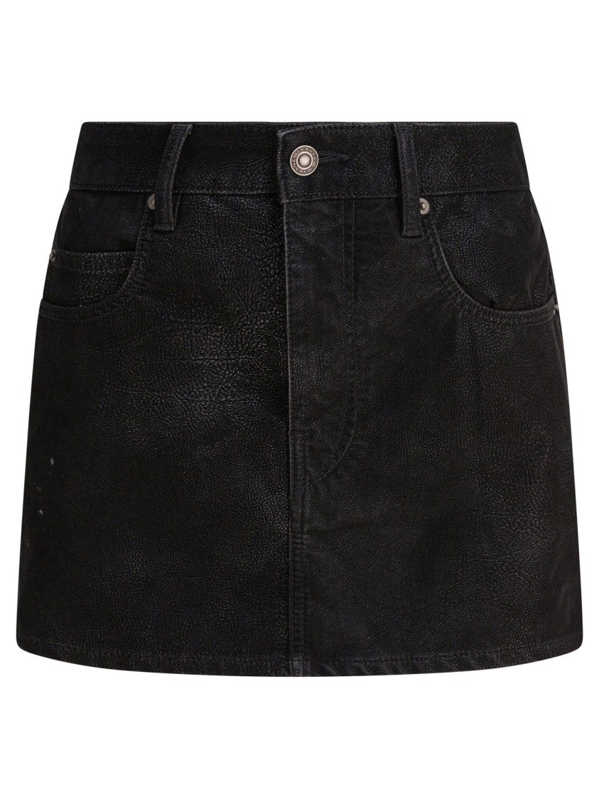 Isabel Marant Étoile Textured Black Skirt With Classic Five-Pocket Design