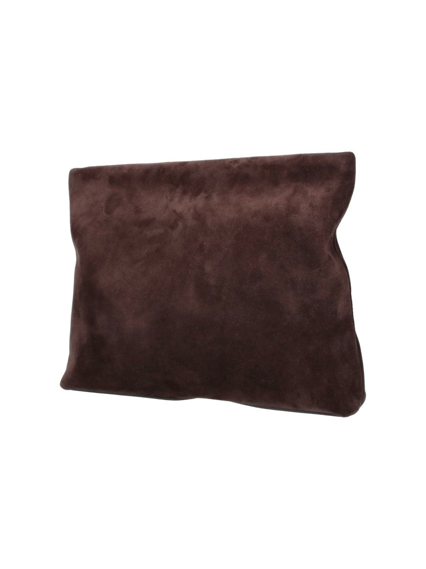 Nili Lotan Brown Jerry Rectangular Suede Pouch