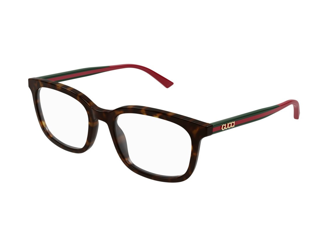 Gucci Gg1928o Striped Tortoiseshell Square Eyeglasses