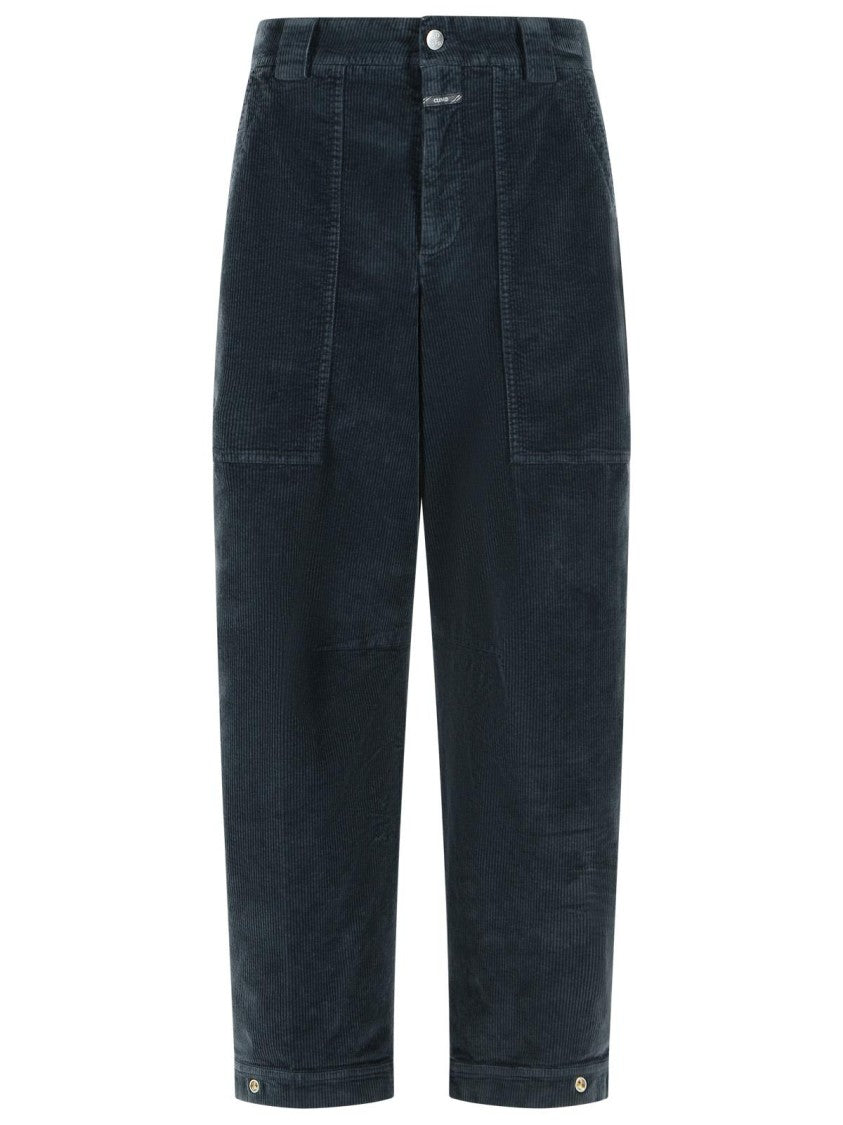 Closed Relaxed Fit Wide Loop Pants With Adjustable Hem