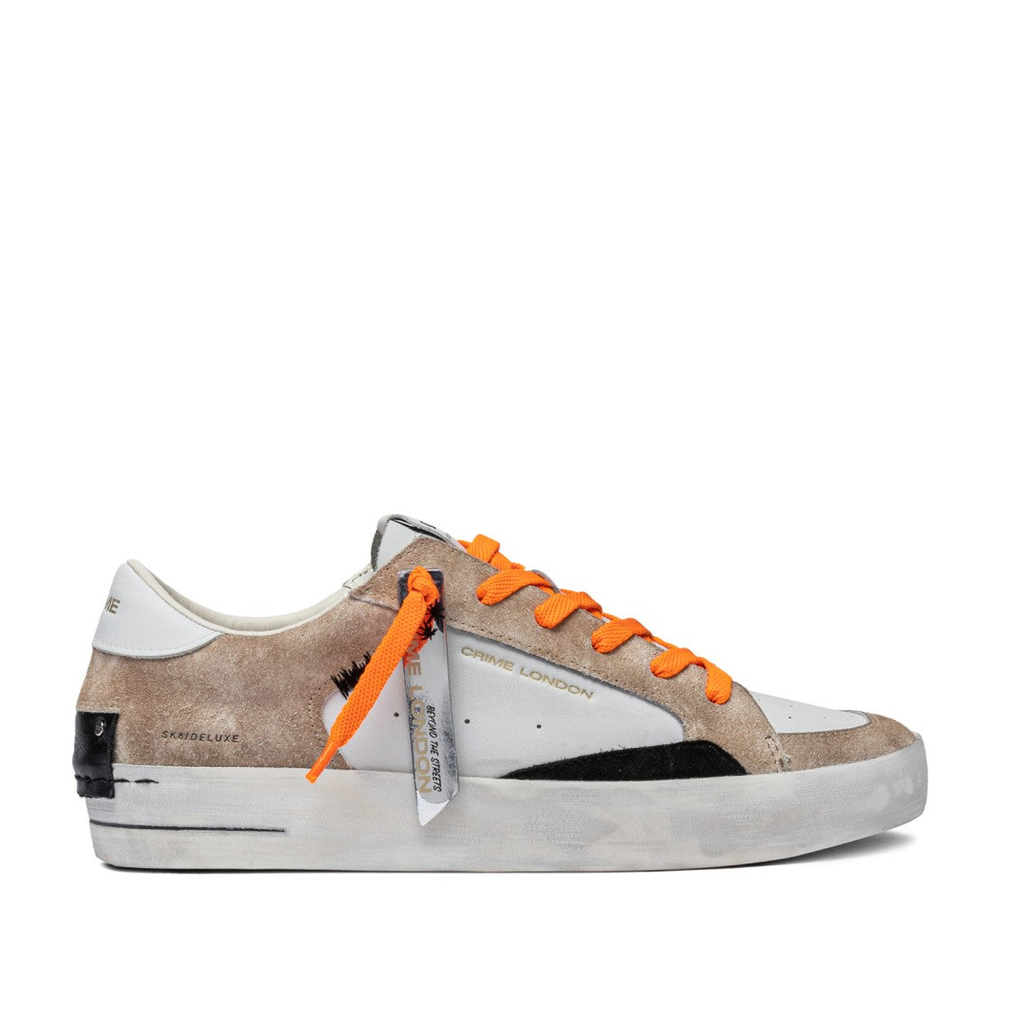 Crime London Sk8 Deluxe Sneakers In Soft White Leather