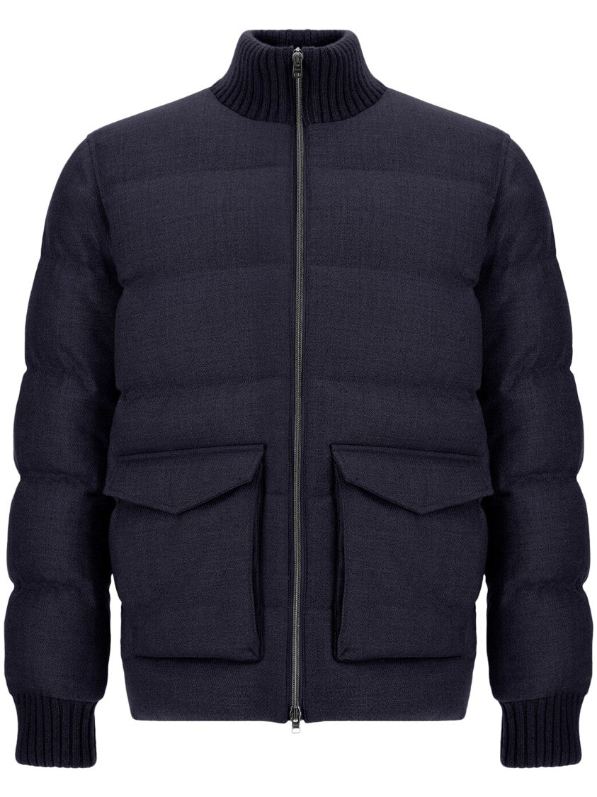 Herno Quilted Ribbed-Collar Puffer Down Jacket