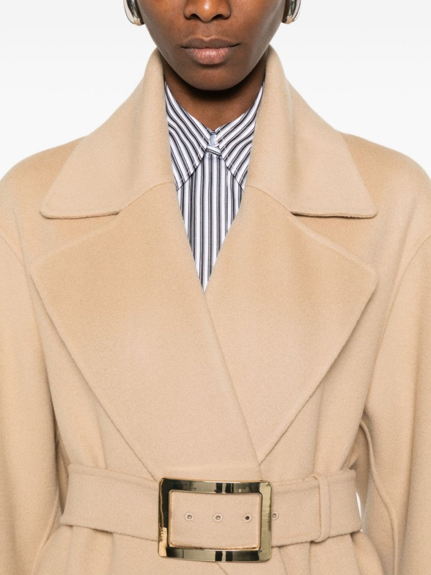 Sportmax Beige Classic Tailored Belted Waist Coat