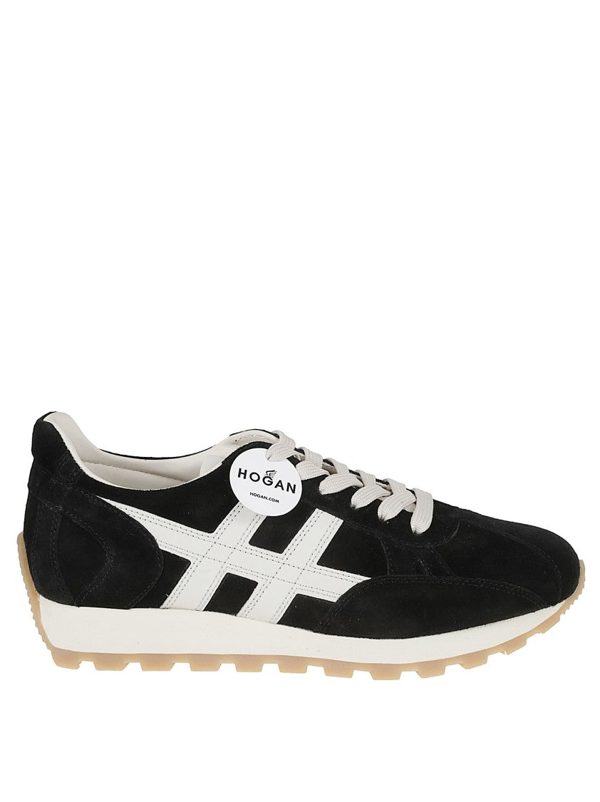 Hogan Black Suede Sneakers With Calfskin Accents