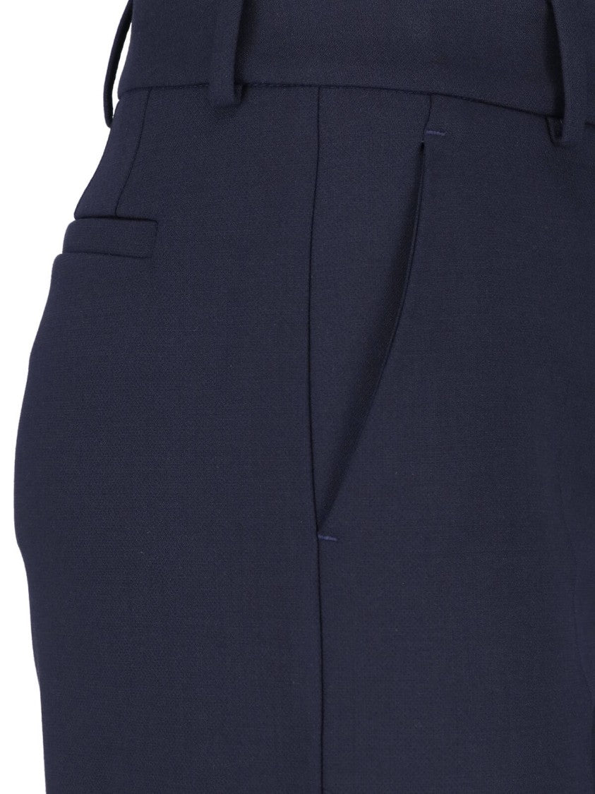 Incotex Blue Wide-Leg Tailored Virgin Wool Pants