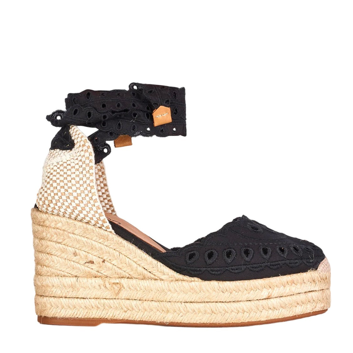 Charo Ruiz Ibiza Woven Platform Flats With Scalloped Edges