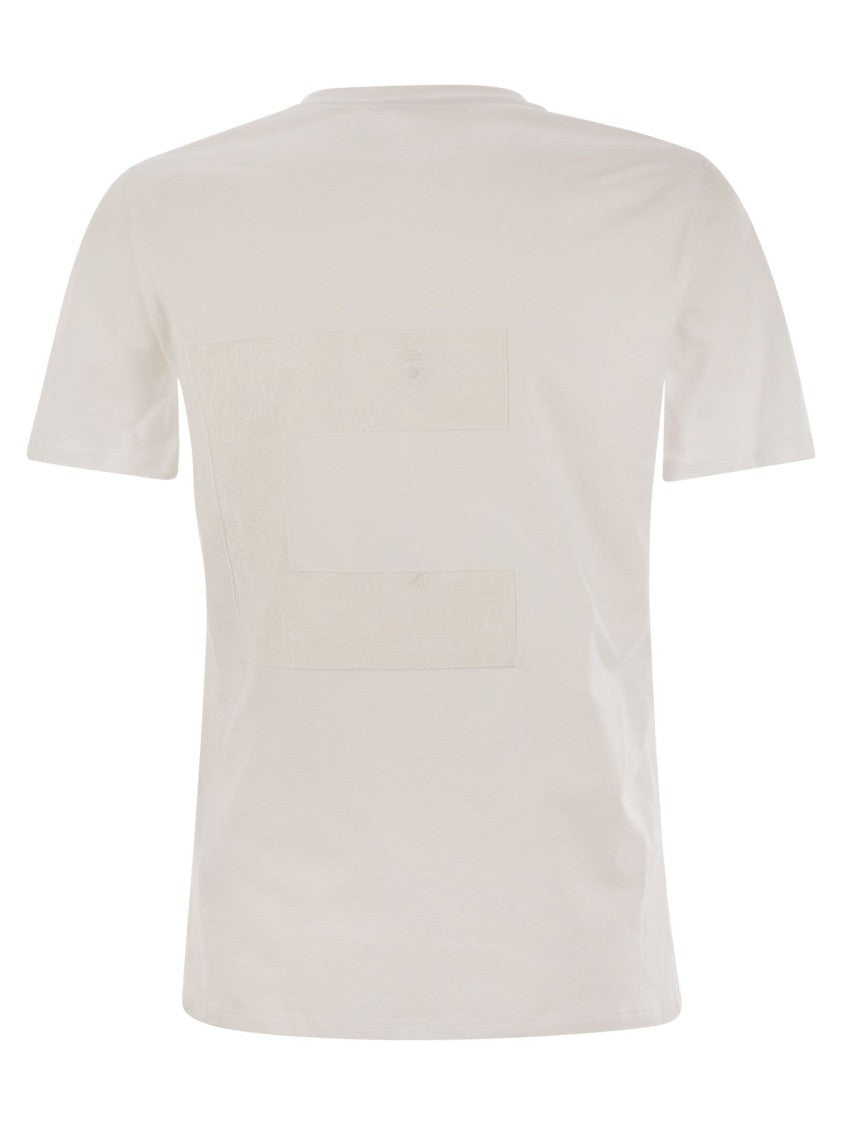 Elisabetta Franchi Jersey T-Shirt With Voile Macro Logo