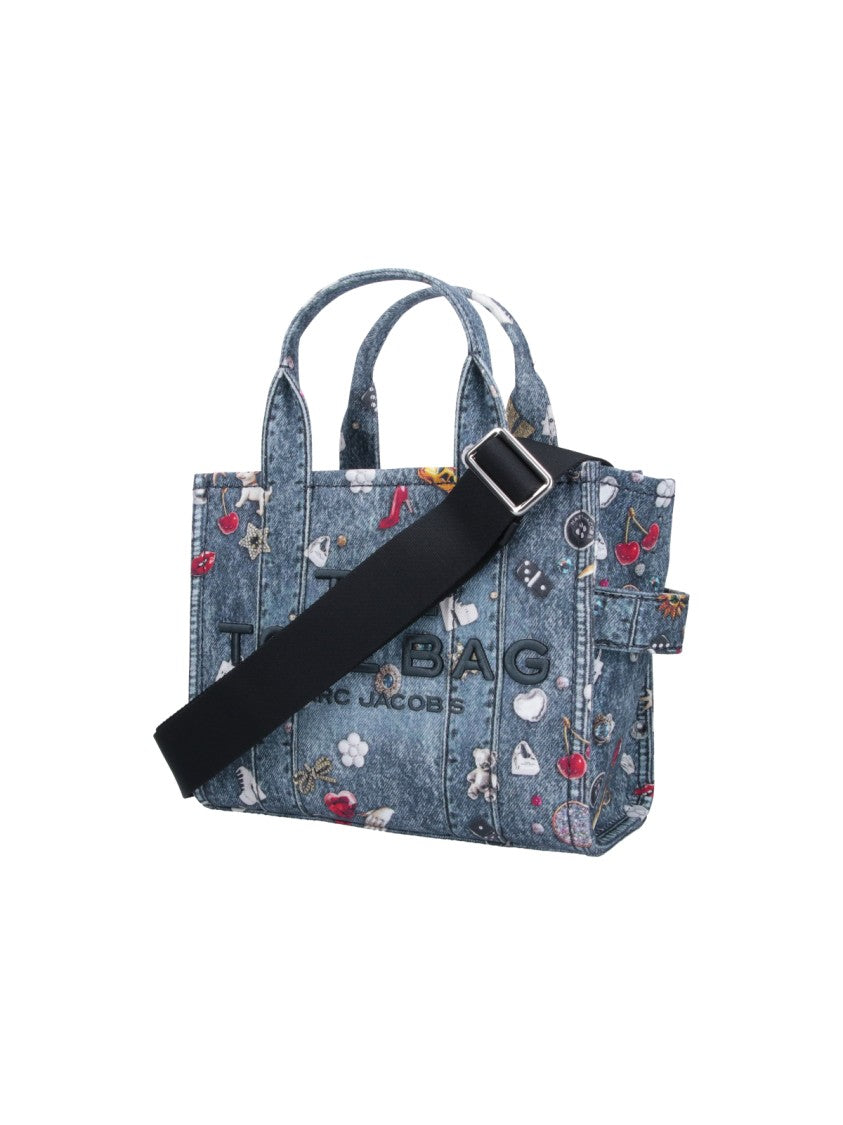 Marc Jacobs Blue The Tote Bag Small Cotton Denim Tote Bag