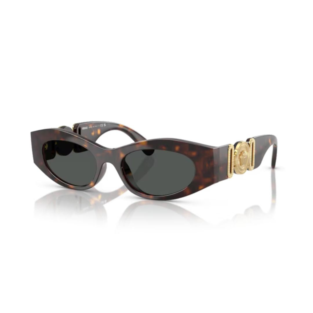 Versace 0Ve4480u Tortoiseshell-Patterned Oval Sunglasses