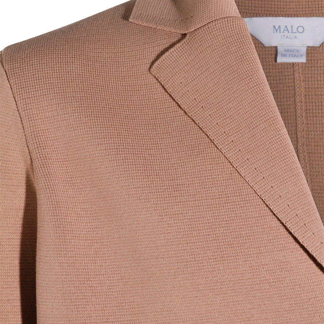 Malo Camel Cotton Blazer With Lapel Collar